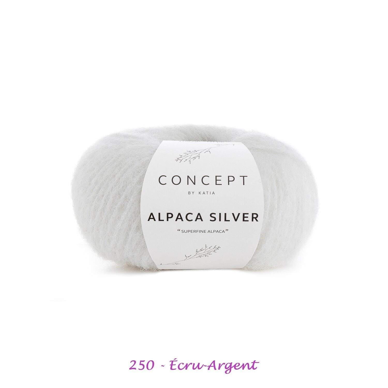 Alpaca Silver - 73% Alpaga Superfin - 20% Polyamide - 7% Polyester, Couleurs: 250 - Écru-Argent