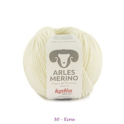 Laine Mérino d'Arles -100% laine Merino Fine DK - aig.: 4/4,5, Couleurs: 50 - Écru    (quantité disponible en stock 10)