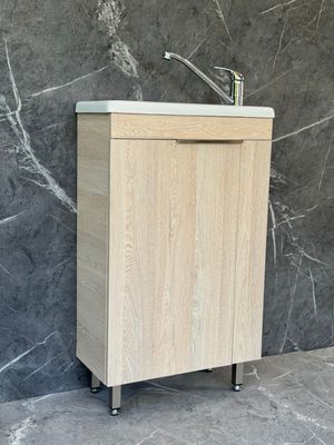 ICALA-500 Floor Standing Cabinet &amp; Basin with silver handle &amp; legs.