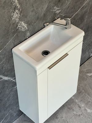 ICALA-500 Floor Standing Cabinet &amp; Basin with silver handle &amp; legs.