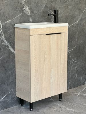 ICALA-500 Floor Standing Cabinet &amp; Basin with black handle &amp; legs.