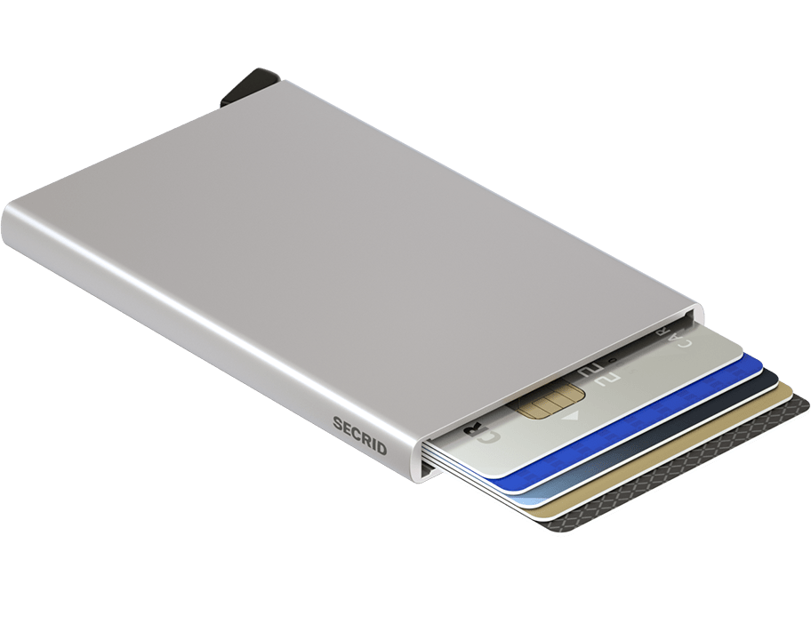 Secrid Cardprotector Custodia per Carte di Credito in Alluminio Linea Slim Silver Protezione RFID Contactless Contiene 4 Carte in Rilievo o 6 Carte Lisce