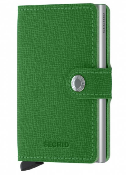 Secrid Miniwallet Crisple Apple Light Green Verde Porta Carte di Credito Portafoglio RFID Pelle 6,5 cm