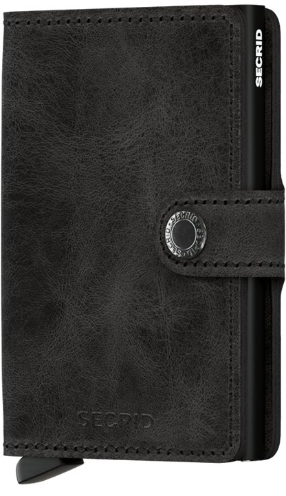 Secrid Miniwallet Vintage Black Porta Carte di Credito Portafoglio RFID Pelle 6,5 cm