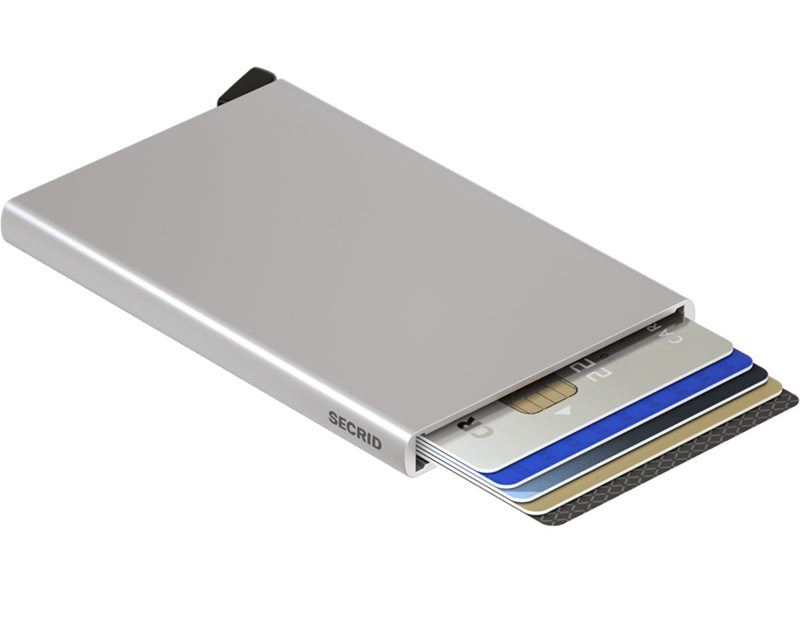 Secrid Cardprotector Custodia per Carte di Credito in Alluminio Linea Slim Silver Protezione RFID Contactless Contiene 4 Carte in Rilievo o 6 Carte Lisce