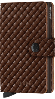 Secrid Miniwallet Basket Brown Porta Carte di Credito Portafoglio RFID Pelle 6,5 cm