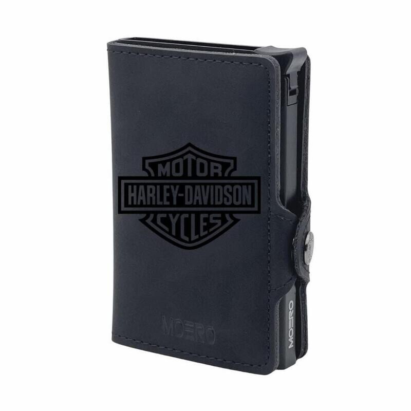 Portafoglio • Moero • Harley Davidson Black • Protezione RFID per carte Contactless • in Vera Pelle • Contiene fino a 13 Carte