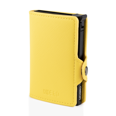 Portafoglio • Moero Saffiano Yellow • Protezione RFID per carte Contactless • in Vera Pelle • Contiene fino a 9 Carte