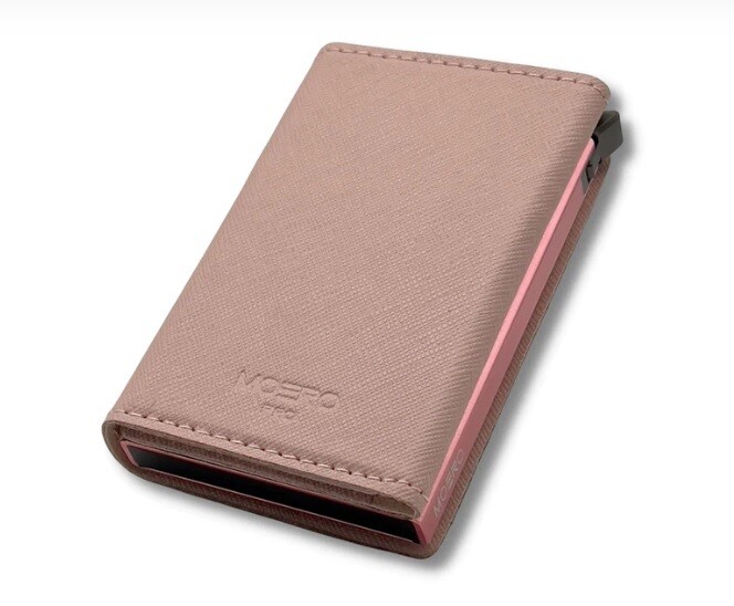 Portafoglio • Moero • Pro Saffiano Pink Zip • Protezione RFID per carte Contactless • in Vera Pelle • Contiene fino a 10 Carte