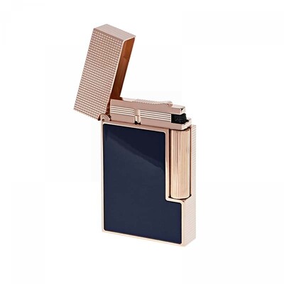 S.T. Dupont Accendino Ligne 2 Microdiamante Oro Rosa e Lacca Blu C16604