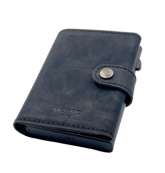 Portafoglio • Moero • Plus Vintage Black Zip Nero • Protezione RFID per carte Contactless • Contiene fino a 13 Carte