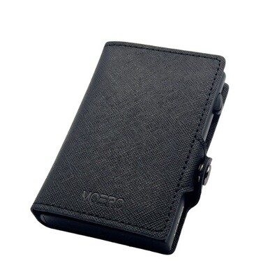 Portafoglio • Moero • Saffiano Black Zip Nero • Protezione RFID per carte Contactless • in Vera Pelle • Contiene fino a 13 Carte
