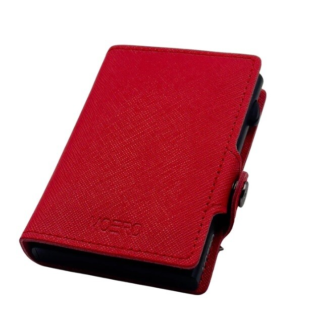 Portafoglio • Moero • Saffiano Red • Protezione RFID per carte Contactless • in Vera Pelle • Contiene fino a 9 Carte