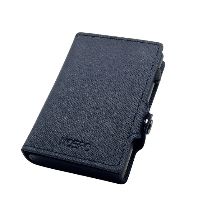 Portafoglio • Moero • Saffiano • Blue Navy • Protezione RFID per carte Contactless • in Vera Pelle • Contiene fino a 12 Carte