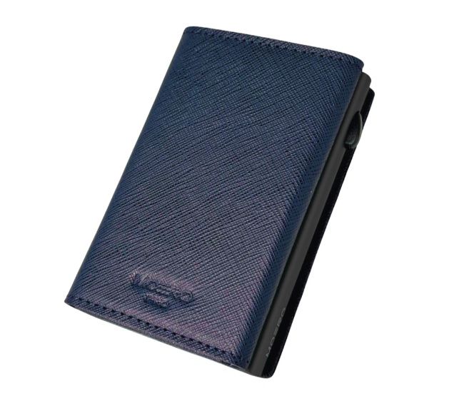 Portafoglio • Moero • Pro Saffiano Blue Navy Zip • Protezione RFID per carte Contactless • in Vera Pelle • Contiene fino a 10 Carte