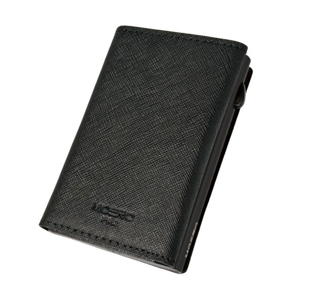Portafoglio • Moero • Pro Saffiano Black Zip • Protezione RFID per carte Contactless • in Vera Pelle • Contiene fino a 10 Carte
