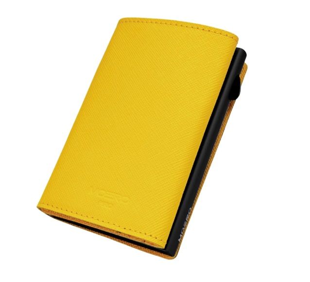 Portafoglio • Moero • Pro Saffiano Yellow • Protezione RFID per carte Contactless • in Vera Pelle • Contiene fino a 9 Carte