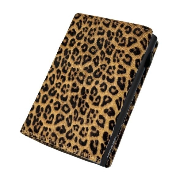 Portafoglio • Moero • Pro Animalier Leopardo Zip • Protezione RFID per carte Contactless • in Vera Pelle • Contiene fino a 9 Carte