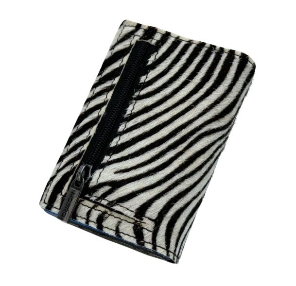 Portafoglio • Moero • Pro Animalier Zebra Zip • Protezione RFID per carte Contactless • in Vera Pelle • Contiene fino a 9 Carte