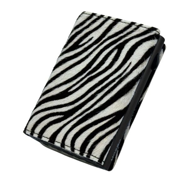 Portafoglio • Moero • Pro Animalier Zebra Zip • Protezione RFID per carte Contactless • in Vera Pelle • Contiene fino a 9 Carte