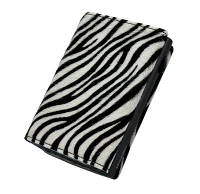 Portafoglio • Moero • Pro Animalier Zebra Zip • Protezione RFID per carte Contactless • in Vera Pelle • Contiene fino a 9 Carte