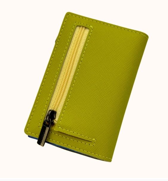 Portafoglio • Moero • Pro Saffiano Lime Zip • Protezione RFID per carte Contactless • in Vera Pelle • Contiene fino a 9 Carte