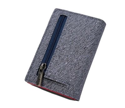 Portafoglio • Moero • Pro Jeans Blue Zip  • Protezione RFID per carte Contactless • in Vera Pelle • Contiene fino a 13 Carte