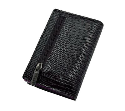 Portafoglio • Moero • Pro Snake Black Zip • Protezione RFID per carte Contactless • in Vera Pelle • Contiene fino a 9 Carte