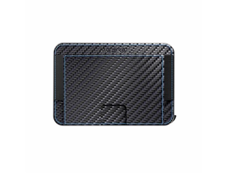 Portafoglio • Moero • M2 Pro • Carbon Racing Blue • Protezione RFID per carte Contactless • Contiene fino a 4 Carte