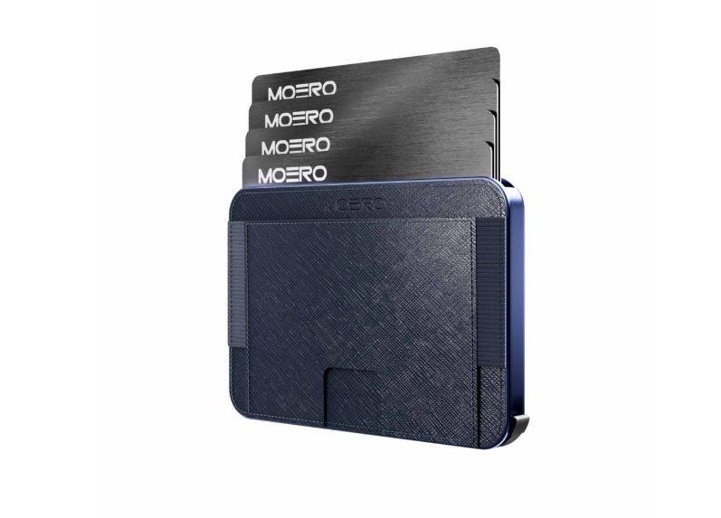 Portafoglio • Moero • M2 Pro • Saffiano Blue • Protezione RFID per carte Contactless • Contiene fino a 4 Carte