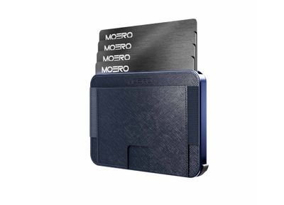 Portafoglio • Moero • M2 Pro • Saffiano Blue • Protezione RFID per carte Contactless • Contiene fino a 4 Carte