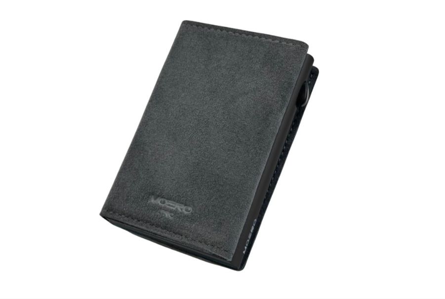 Portafoglio • Moero • Pro Alcantara Grey Zip • Protezione RFID per carte Contactless • Contiene fino a 9 Carte