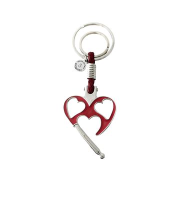 Bagnara Portachiavi Personalizzabile Pelle Cuore Smaltato