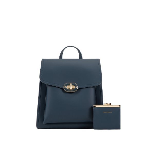Chrisbella Borsa Zainetto Donna Con Portafoglio Blu Notte