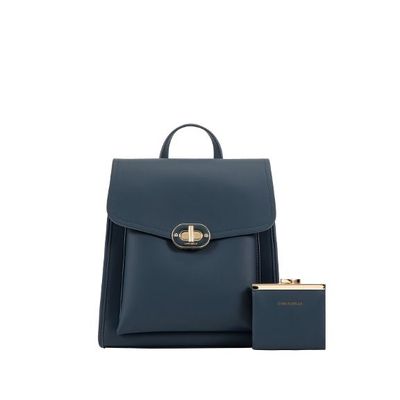 Chrisbella Borsa Zainetto Donna Con Portafoglio Blu Notte
