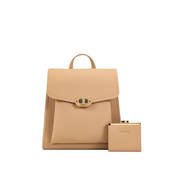 Chrisbella Borsa Zainetto Donna Con Portafoglio Beige