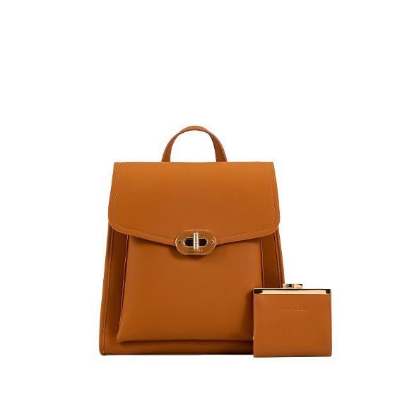 Chrisbella Borsa Zainetto Donna Con Portafoglio Marrone