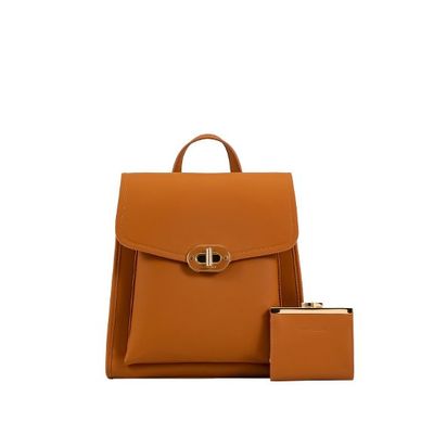 Chrisbella Borsa Zainetto Donna Con Portafoglio Marrone