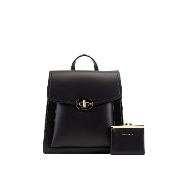 Chrisbella Borsa Zainetto Donna Con Portafoglio Nera