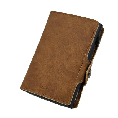 Portafoglio • Moero • Vintage Light Brown Zip • Protezione RFID per carte Contactless • in Vera Pelle • Contiene fino a 12 Carte