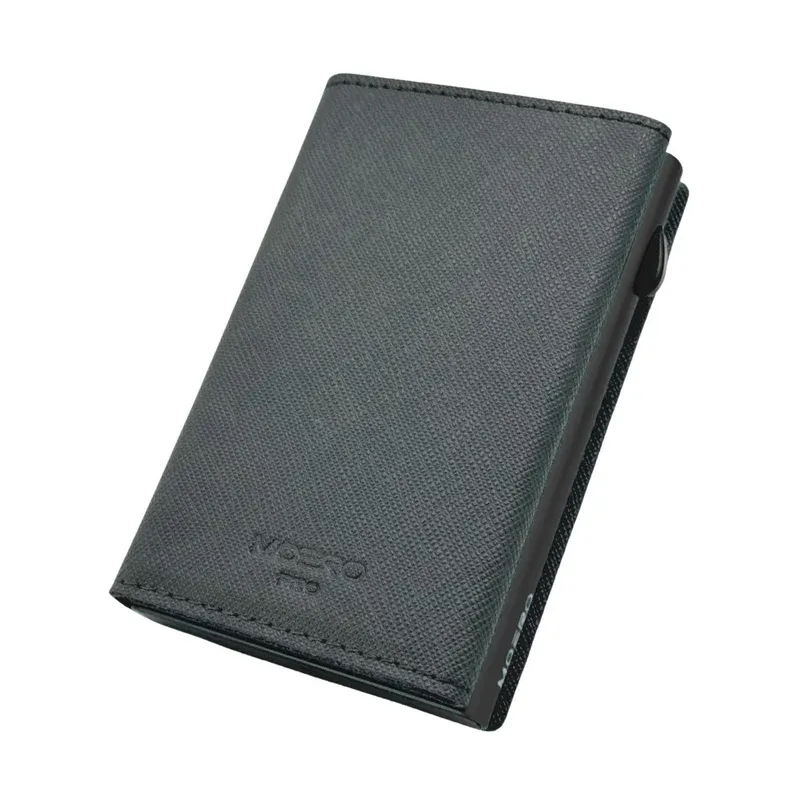 Portafoglio • Moero • Pro Saffiano Grey • Protezione RFID per carte Contactless • in Vera Pelle • Contiene fino a 9 Carte