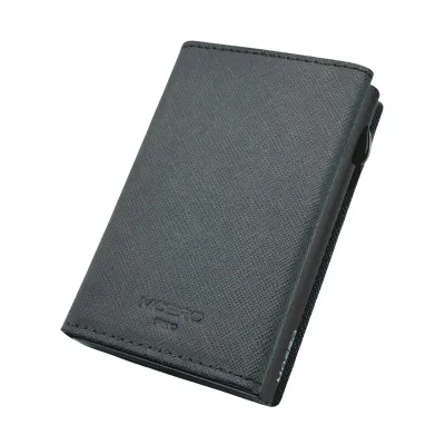 Portafoglio • Moero • Pro Saffiano Grey • Protezione RFID per carte Contactless • in Vera Pelle • Contiene fino a 9 Carte