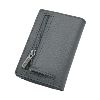 Portafoglio • Moero • Pro Saffiano Grey Zip • Protezione RFID per carte Contactless • in Vera Pelle • Contiene fino a 9 Carte