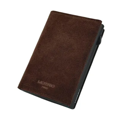 Portafoglio • Moero • Pro Alcantara Brown Zip • Protezione RFID per carte Contactless • Contiene fino a 9 Carte