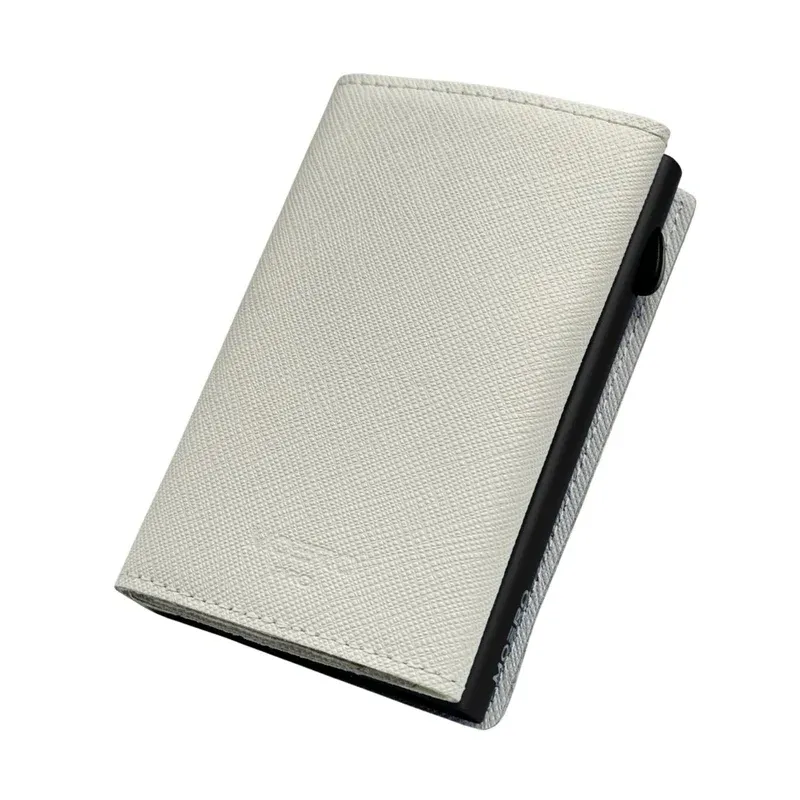 Portafoglio • Moero • Pro Saffiano White Zip • Protezione RFID per carte Contactless • in Vera Pelle • Contiene fino a 10 Carte