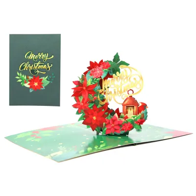 Origamo Biglietto Auguri Kirigami Fatto a Mano Natal Merry Christmas KT012