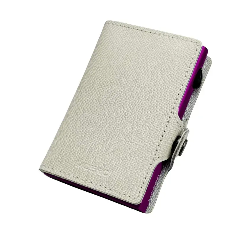 Portafoglio • Moero • Saffiano White Zip Bianco • Protezione RFID per carte Contactless • in Vera Pelle • Contiene fino a 12 Carte