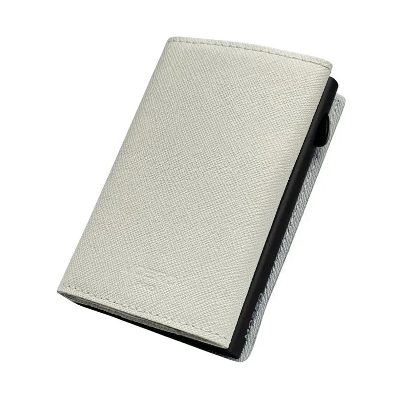 Portafoglio • Moero • Pro Saffiano White Zip • Protezione RFID per carte Contactless • in Vera Pelle • Contiene fino a 10 Carte