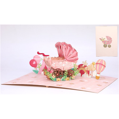 Origamo Biglietto Auguri Kirigami Fatto A Mano Baby Girl KP036