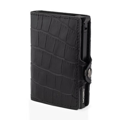Portafoglio • Moero • Coccodrillo Black • Protezione RFID per carte Contactless • in Vera Pelle • Contiene fino a 13 Carte